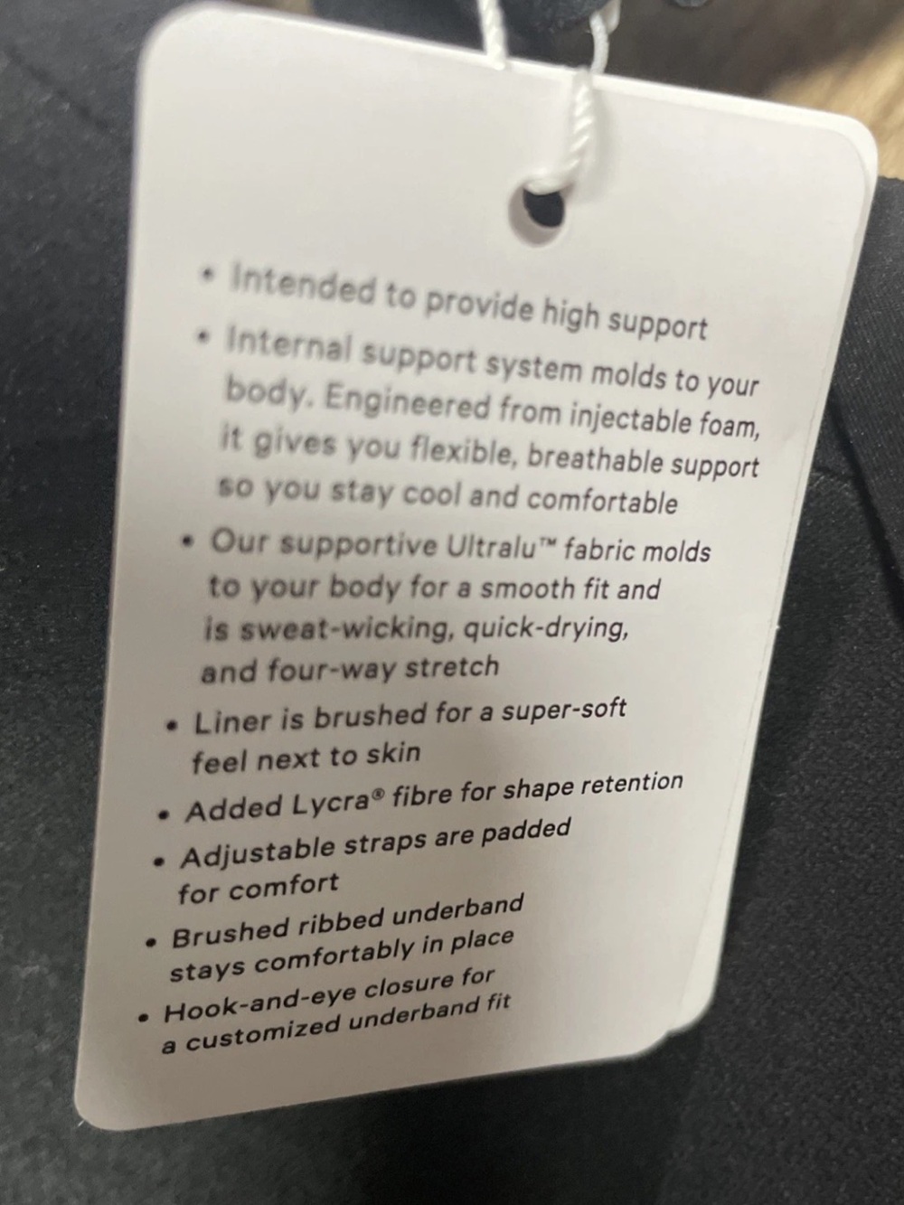 Lululemon Air Support Bra 38D Black High Support Cross Back LW2CSIS New W/tags - Picture 6 of 7